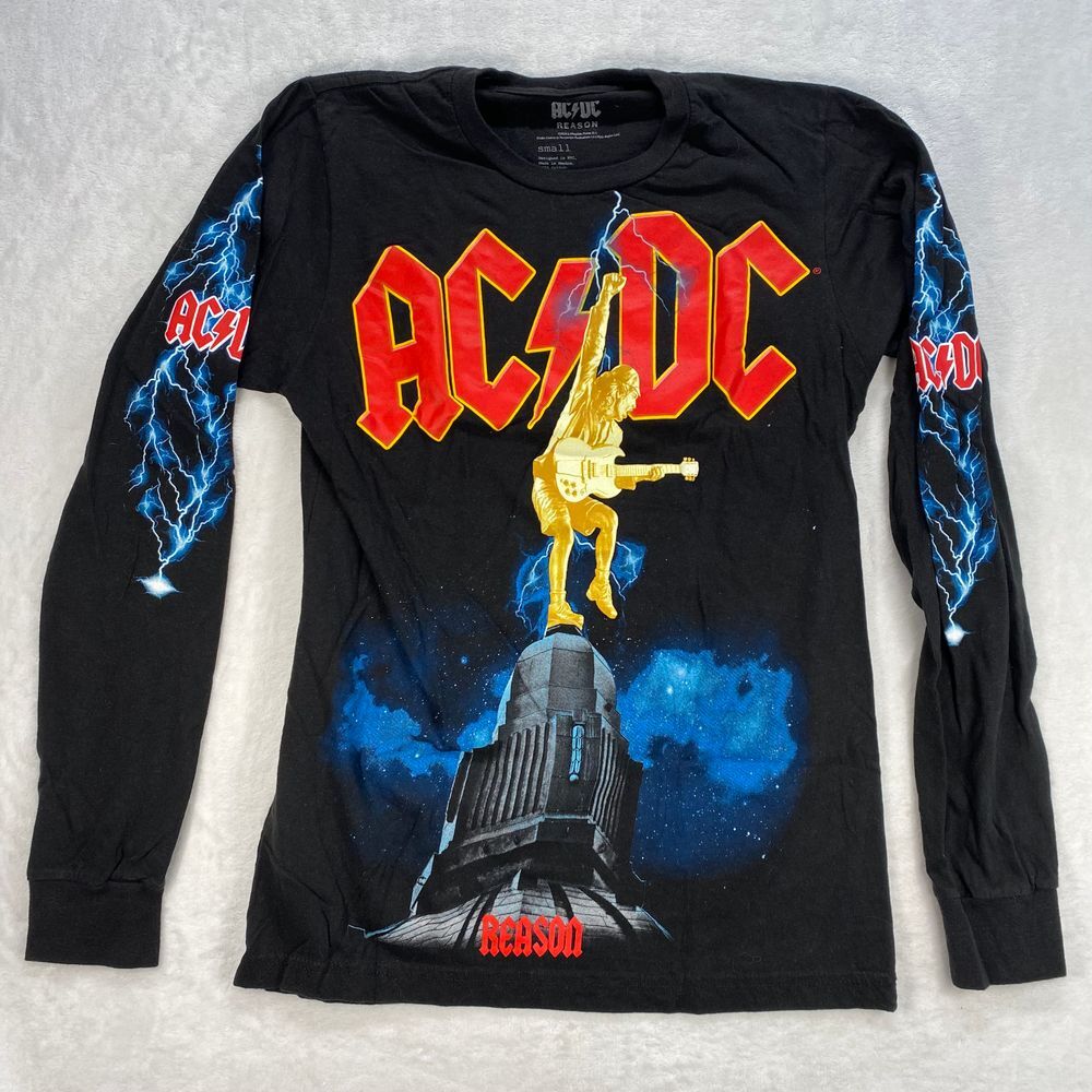 AC/DC Rock or Bust Tour Long Sleeve Graphic‎ Tee Band T-Shirt Small